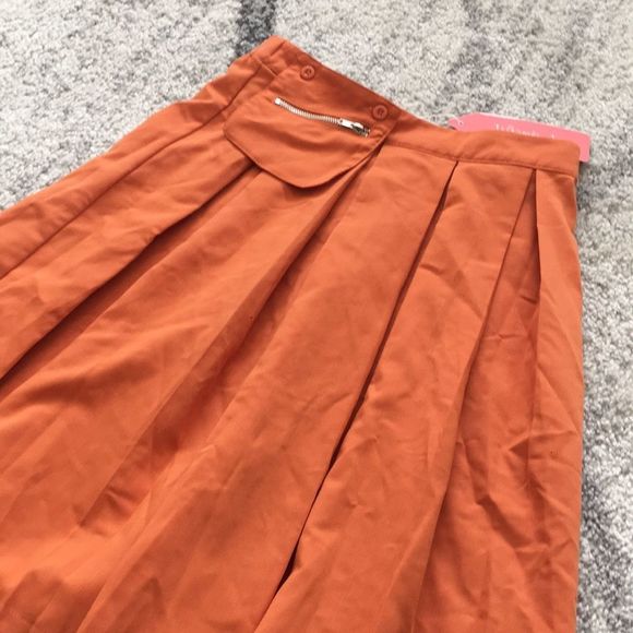 NWT Skirt Pleated Burnt Orange Side Zipper Multiple Sizes - Picture 6 of 10